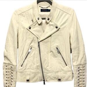 Ralph Lauren Off-White Leather Jacket